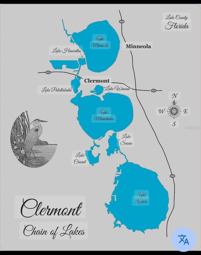 Map of Clermont Chain of Lakes