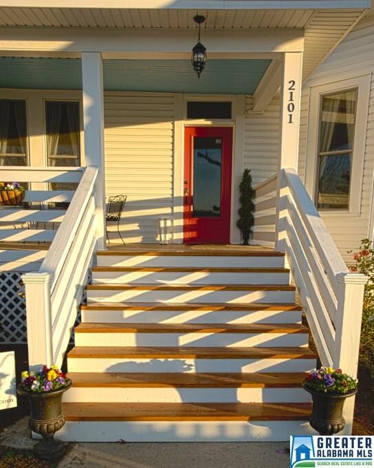 In addition to the wide wooden steps , there is al