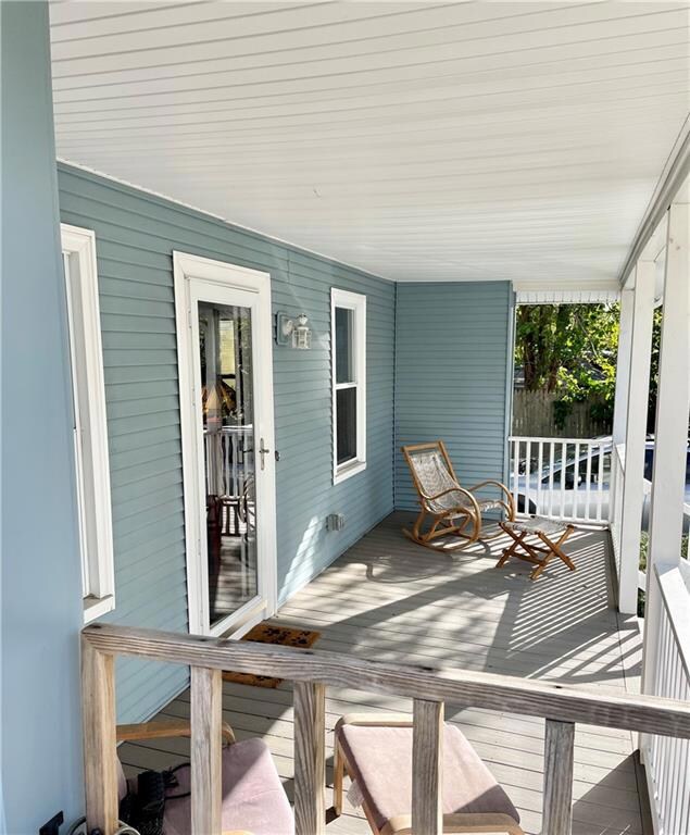 Enjoy your front covered porch. Trex decking