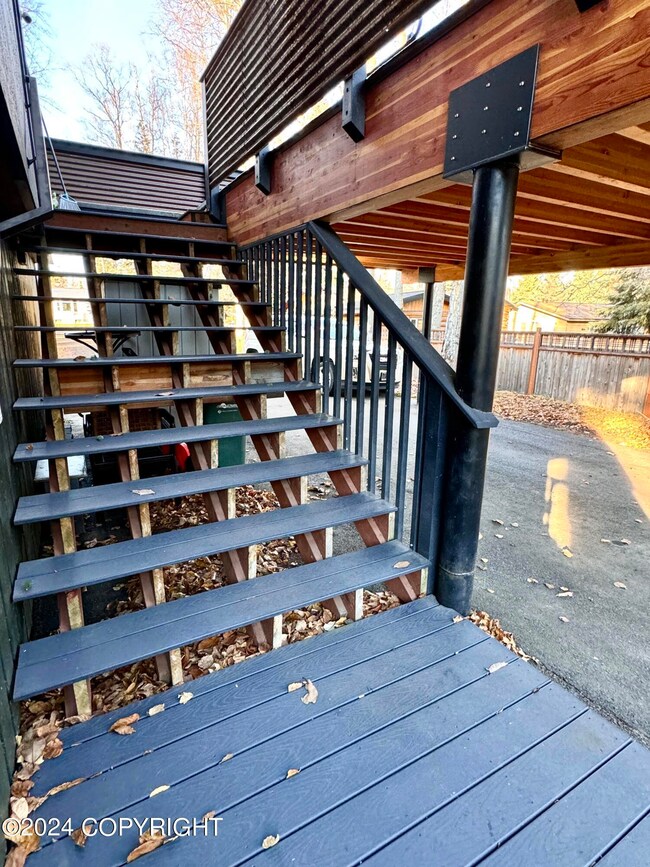 Composite decking and exterior stairs