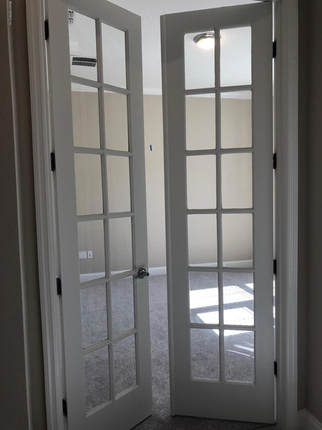 French doors to office