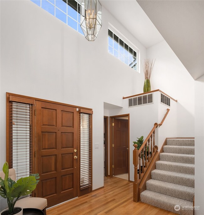 High clerestory windows help flood the home with light.