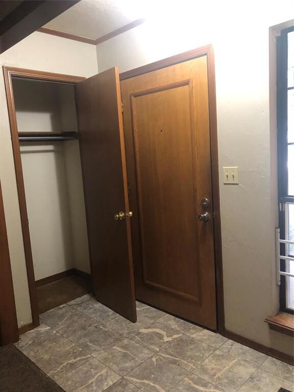 Coat closet in entry way