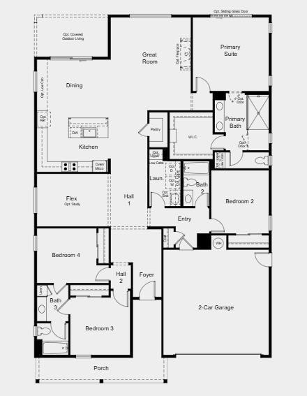 Additional Highlights Include: Covered back patio, and a shower in place of a tub & shower combination in bathroom 2.