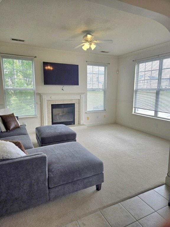 The living space is light and bright with a cozy g