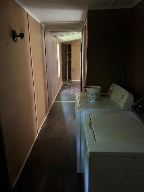 Laundry area featuring washer and dryer and laundr