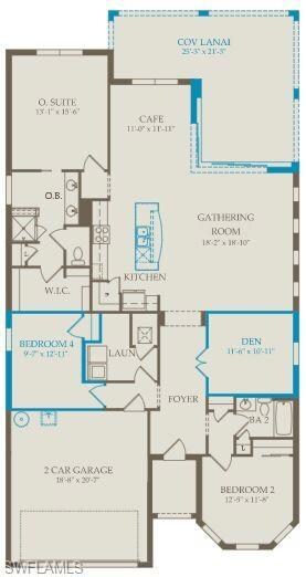 Floorplan with structural options.