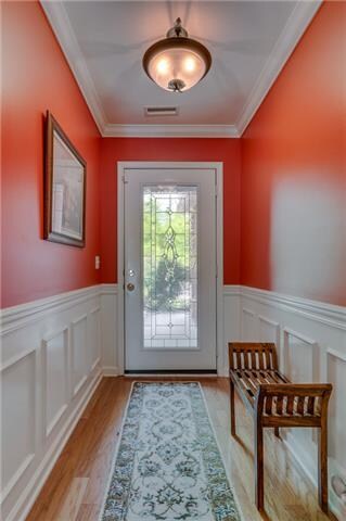 Entry Foyer with Hardwood / Beautiful Glass Door