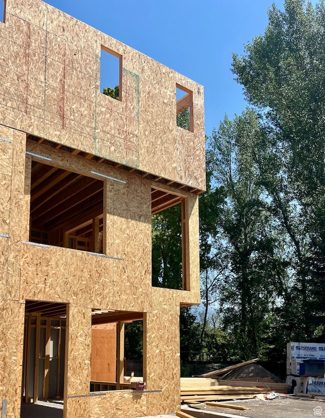 View of side of property with stucco siding