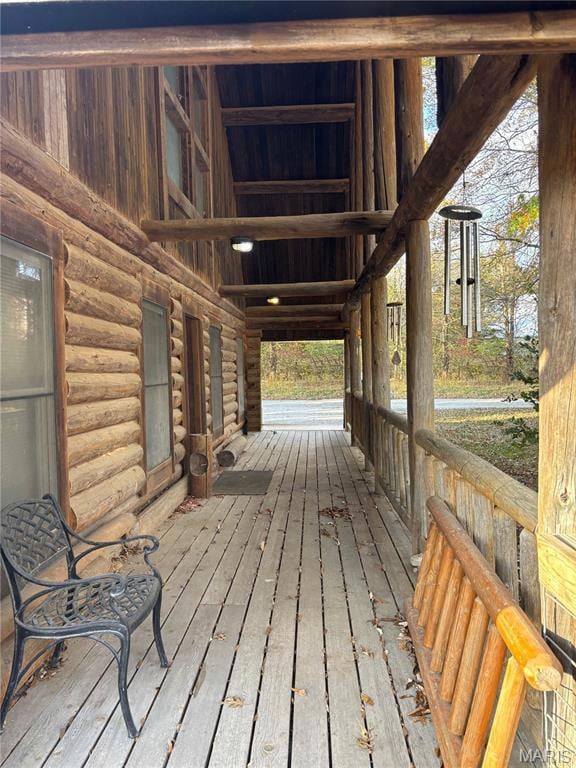 View of wooden porch