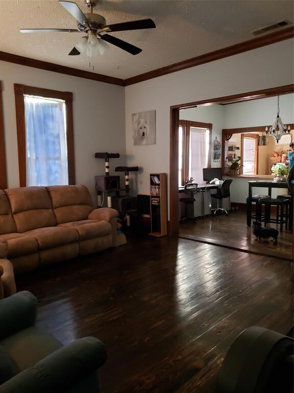 View from the living area back toward the kitchen.