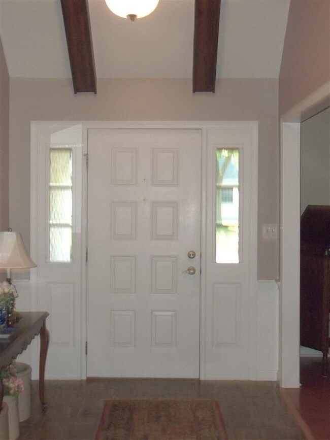 Beamed foyer