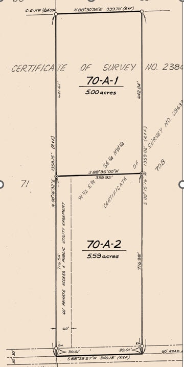 Partial Plat map with 2 Parcels