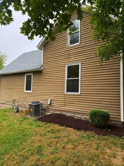 Siding, central air, heat and nice back yard to put a garage or play area.