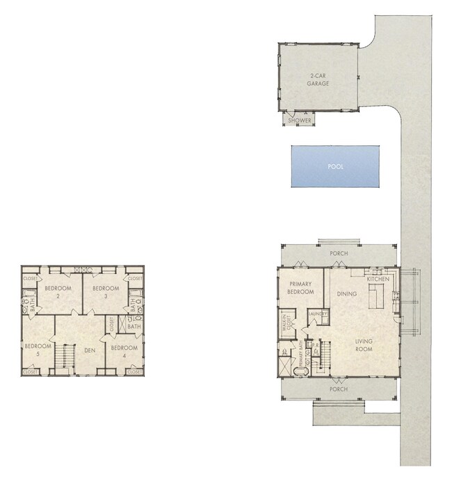 Rose Cottage Floor Plan with Labels