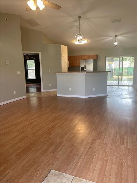 Living room and kitchen