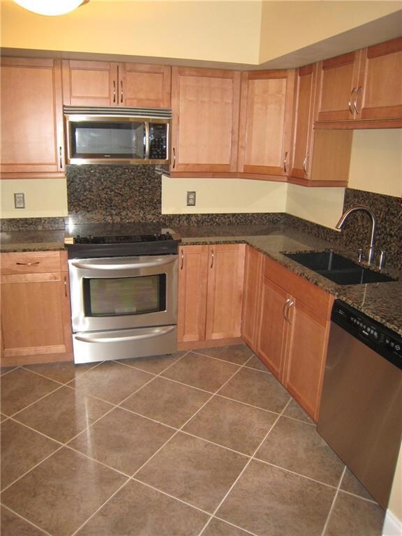 Kitchen with granite countertops