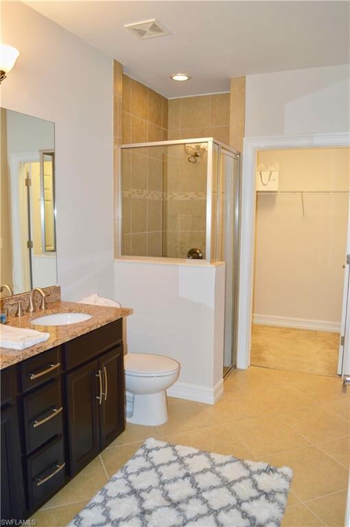 Master Bath with walk in shower and walk in closet