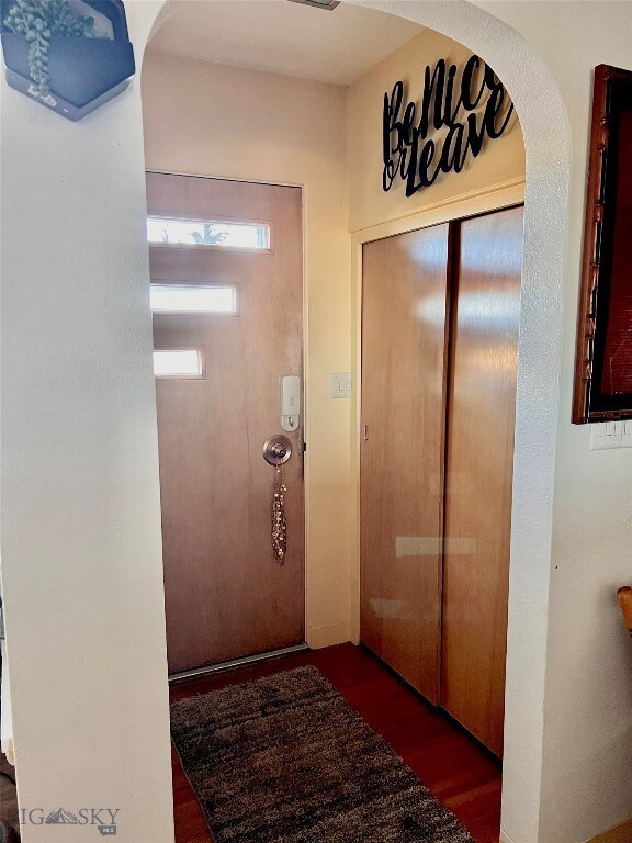 Front entryway with coat closet