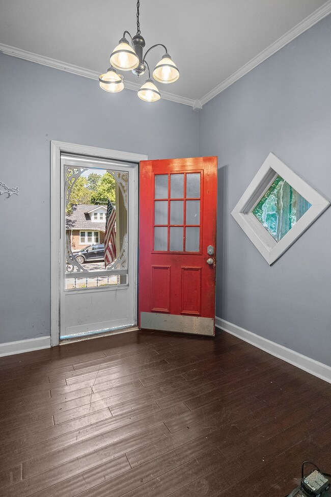 Foyer area walks into the great room tall ceilings