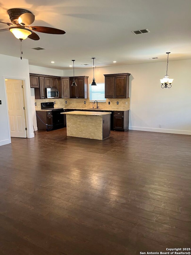Open concept Kitchen dining and living room