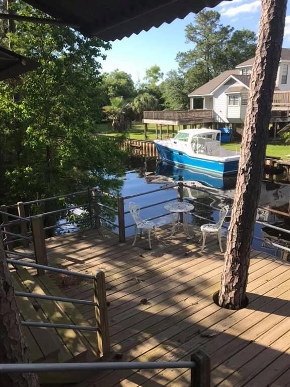 View from the back lower deck. Sip coffee and watch the boats go by.