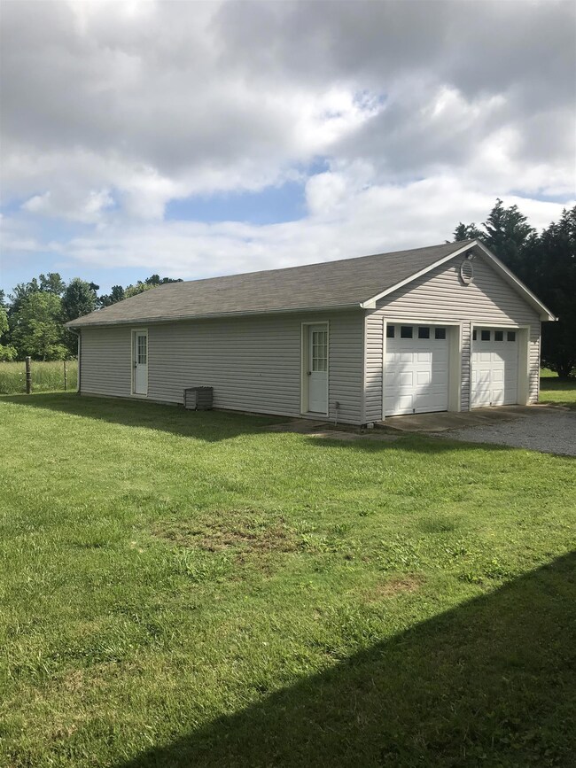 large workshop in back of garage