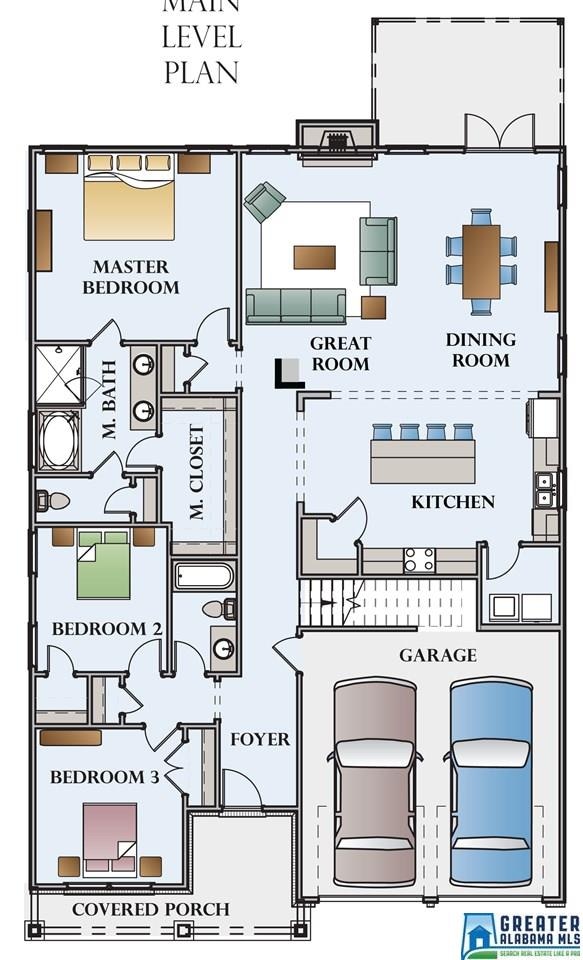 3 BD / 2 BA on main level, Gourmet Kitchen easy cl