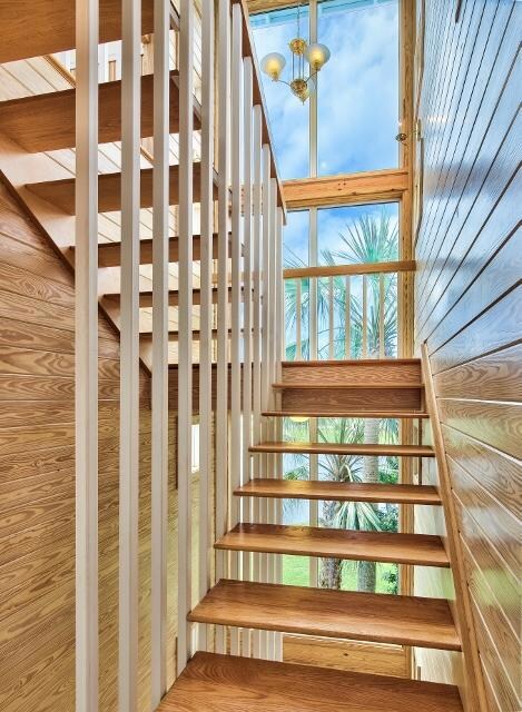 The staircase is beautiful