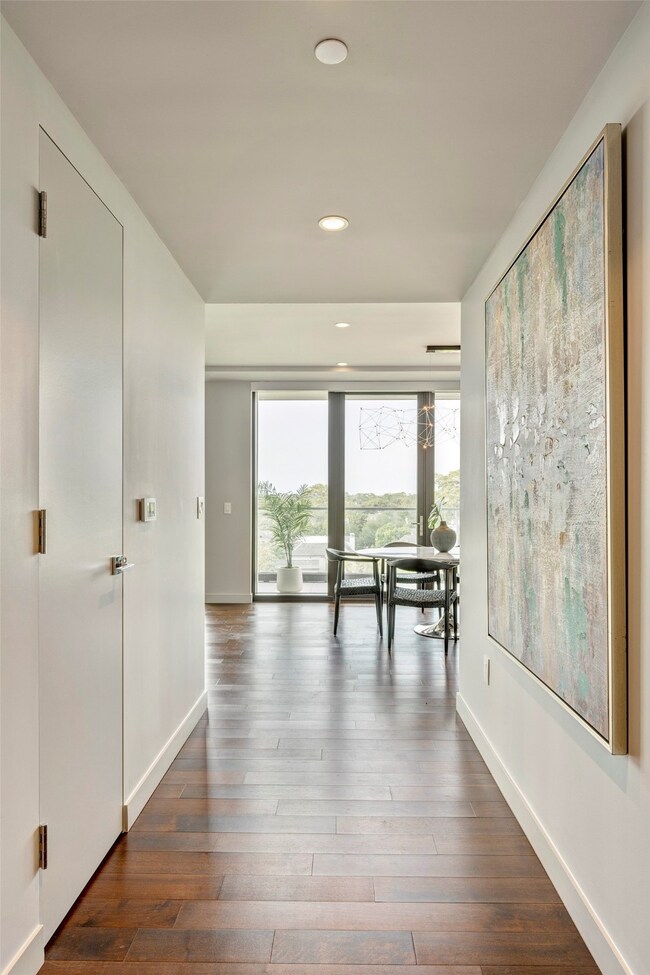 Entry with coat closet and powder bath