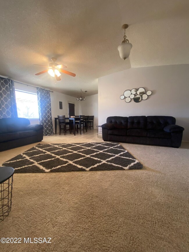 Living room into dinng area
