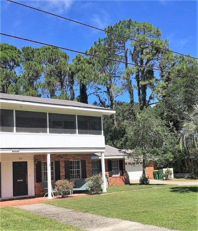 Side A shown with private porch up, private drive, and garage.