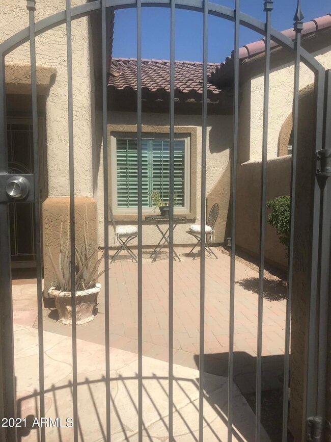 Private gated front Courtyard