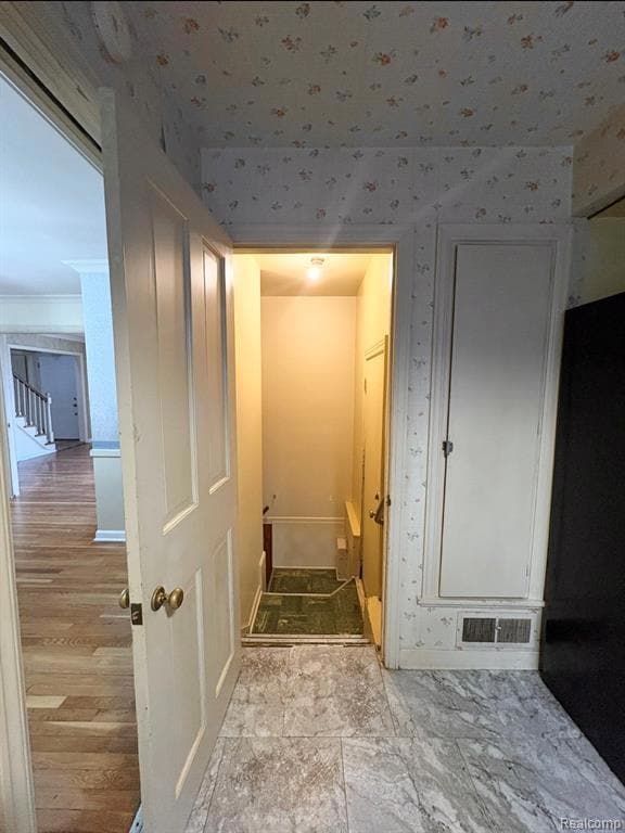 Hall with baseboards