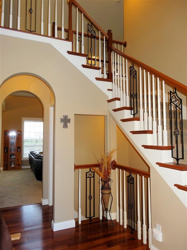 Foyer with gorgeous hardwood flooring