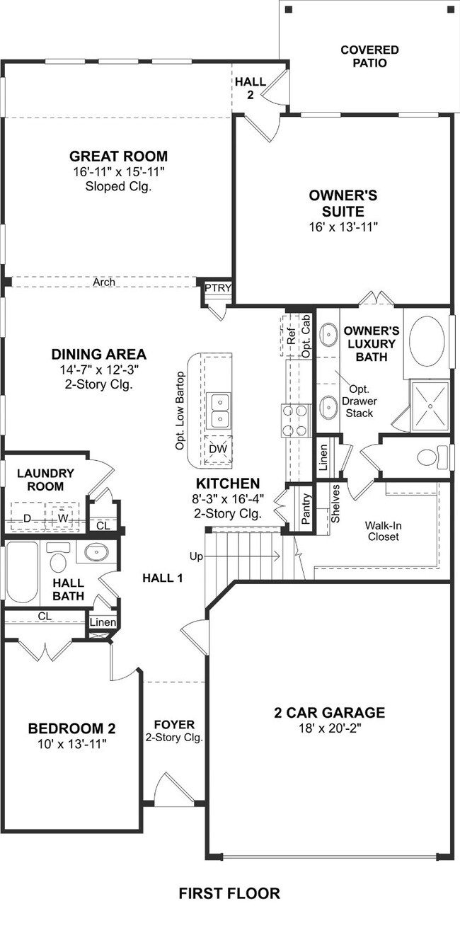 The Ashville floor plan by K. Hovnanian Homes. 1st