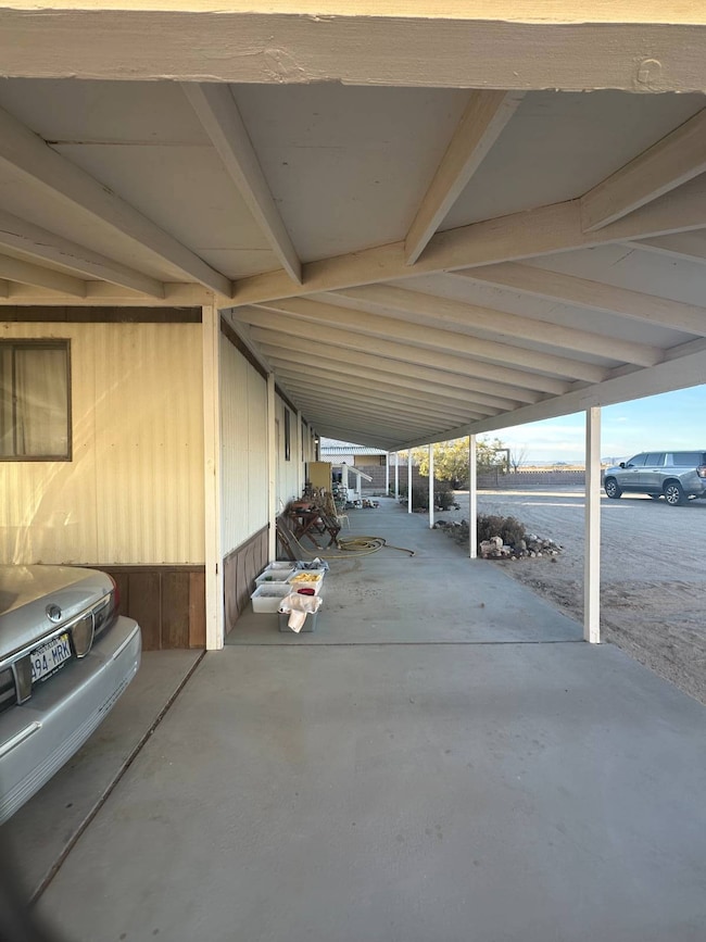 large wooden patio