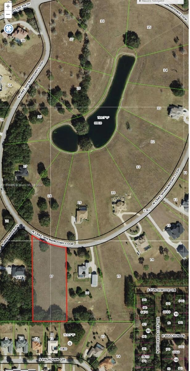 Arial view of lot