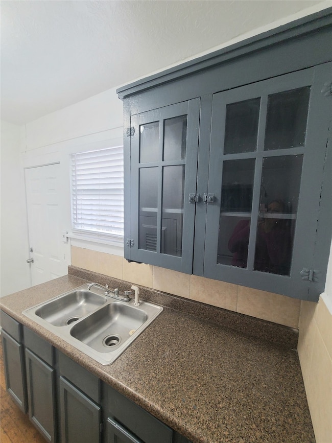Cutesy wood/glass cabinets