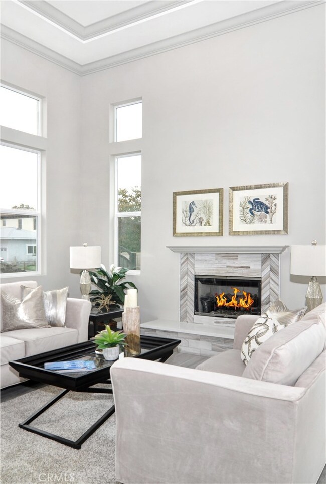 Marble Fireplace In living Room