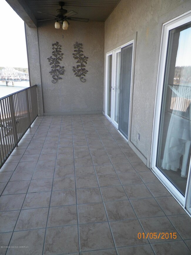 Balcony overlooking lake