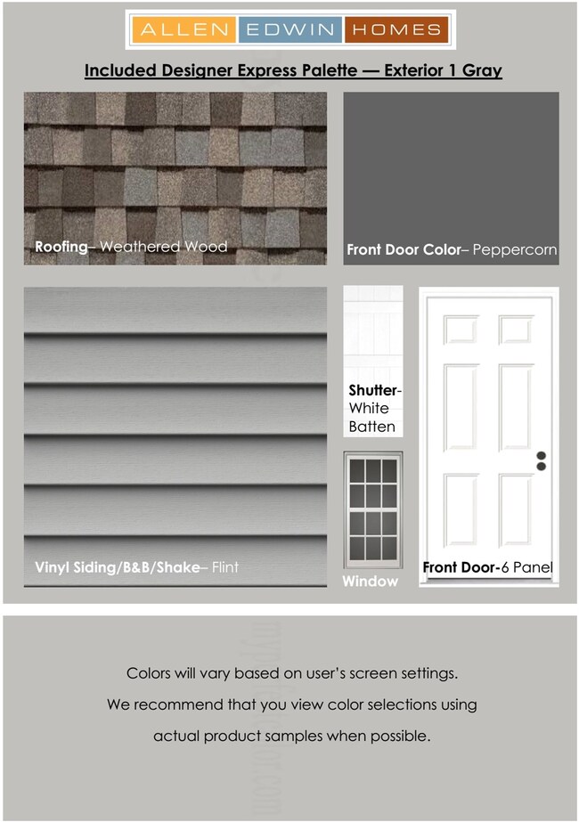 Photo of exterior finishes to be used on home unde