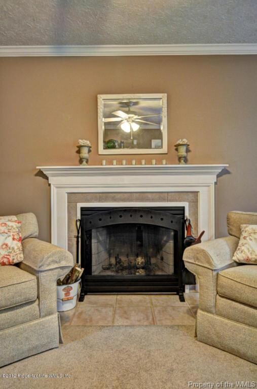 Living room fireplace