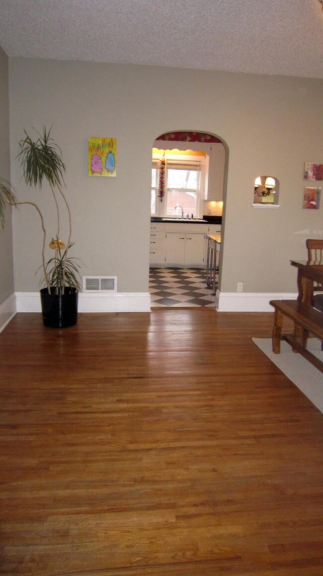 Hardwood floors in dining room