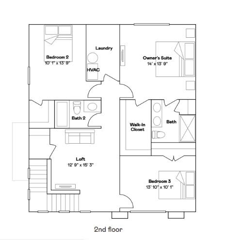 Jefferson upper level floorplan.