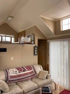 Living room showing loft