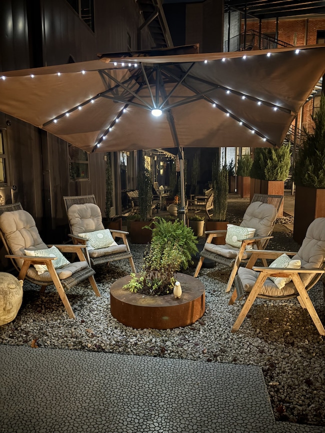 Nighttime patio view begging to be enjoyed