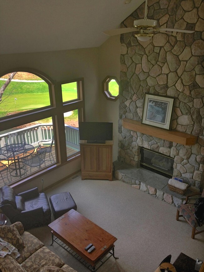 Vaulted LVR with Massive Fireplace