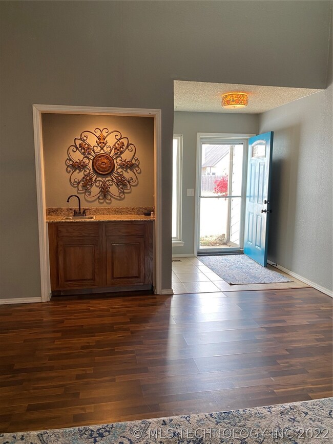 Wet bar in living room