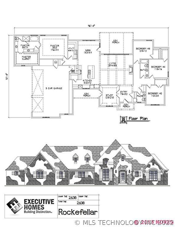 Floor plan and artist rendering for this home.